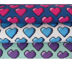 Jersey Hamburger Liebe - 72ppi Pixel Hearts mint